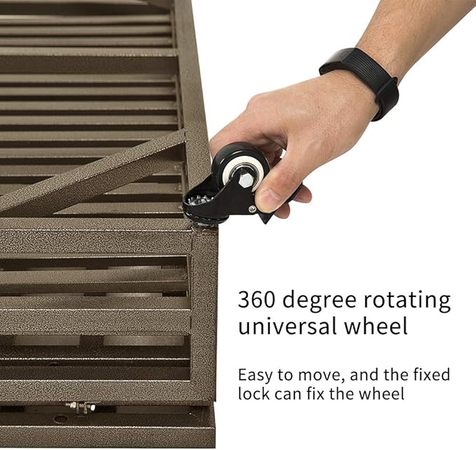 SMONTER Heavy Duty Dog Crate Strong Metal Pet Kennel Playpen with Two Prevent Escape Locks Large Dogs Cage with Wheels (Strengthen-42INCH, Brown)