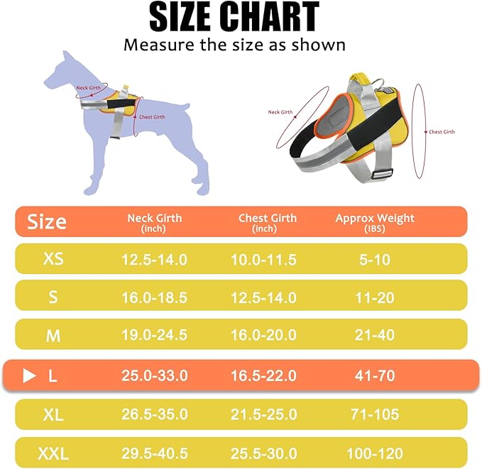 Bolux Dog Harness, No-Pull Reflective Dog Vest, Breathable Adjustable Pet Harness with Handle for Outdoor Walking - No More Pulling, Tugging or Choking (X-Small (Pack of 1), YellowOrange)