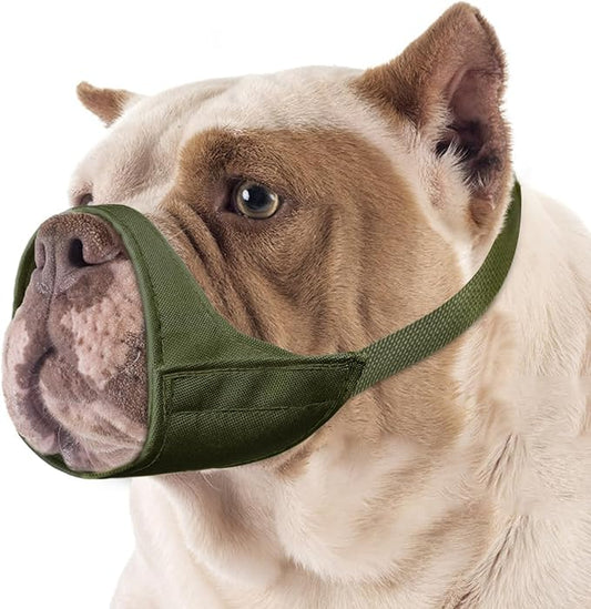 Mayerzon Short Snout Dog Muzzle, Small Muzzle for Chihuahua Shih Tzu American Bully Boxer Puppy, Soft Fabric Muzzles for Grooming Vet Visits