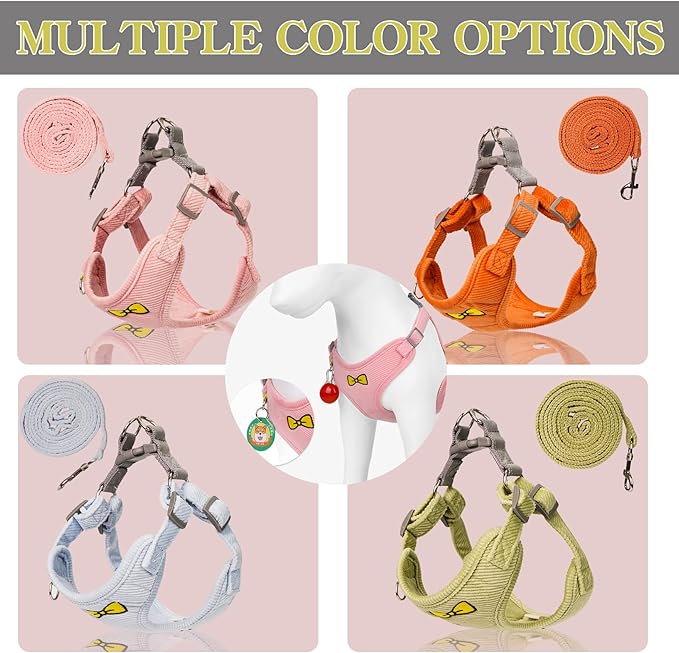 No Pull Dog Harness with Leash Pet Soft Vest Harness and Leash Set Dog Cat No Choke Escape Proof Harness Reflective Step in Harness for Small Medium Dogs Cats (Pastel Green, XLarge)