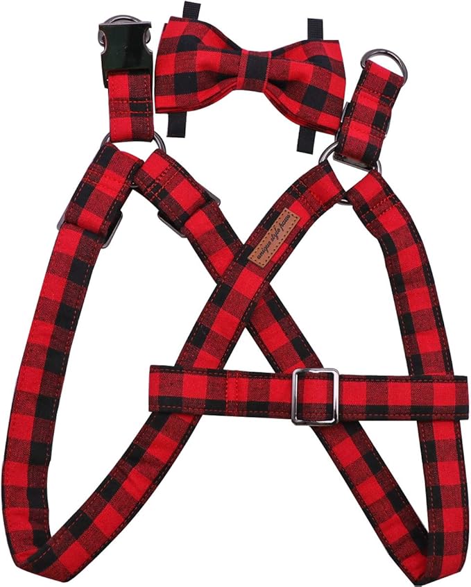 Unique style paws Dog Harness Adjustable Harnesses Durable Hardware with Comfortable Bowtie for Small Medium Large Dogs