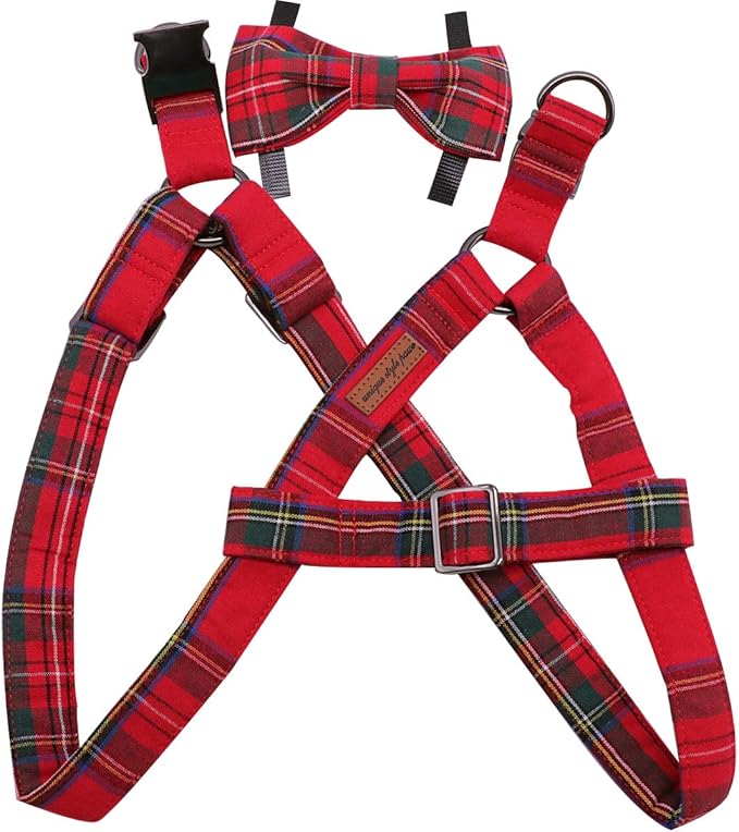 Unique style paws Dog Harness Adjustable Harnesses Durable Hardware with Comfortable Bowtie for Small Medium Large Dogs