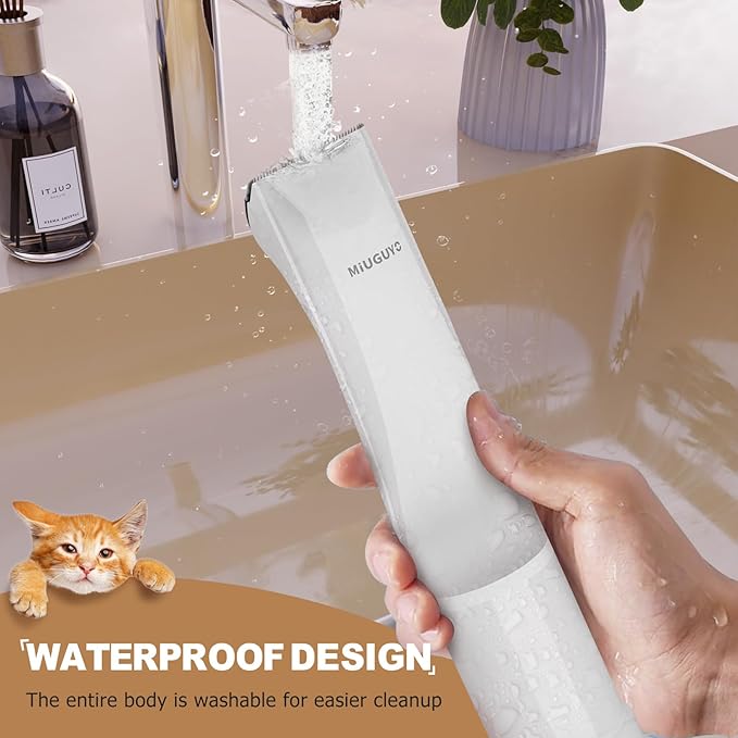 2-in-1 Dog Clipper, Dog Grooming Kit, Low Noise Rechargeable Cordless Trimmer Cat Clipper, Vacuum, Professional Electric Hair Trimmer with Comb Guides & Scissors Waterproof
