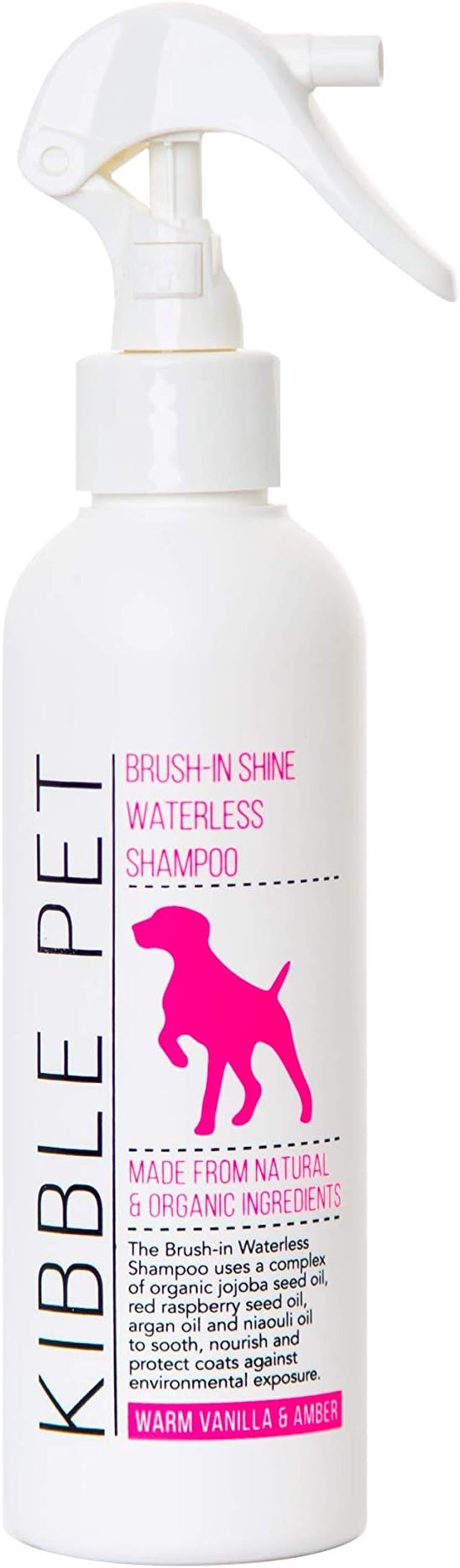 Waterless Pet Shampoo Wash, No Rinse Dog Groomer Spray, Protects Coat & Soothes Skin, Fur Deodorizer, Long Lasting Odor Defense, Hypoallergenic, Made in The USA, Vanilla & Amber Scent, 7.1 oz.