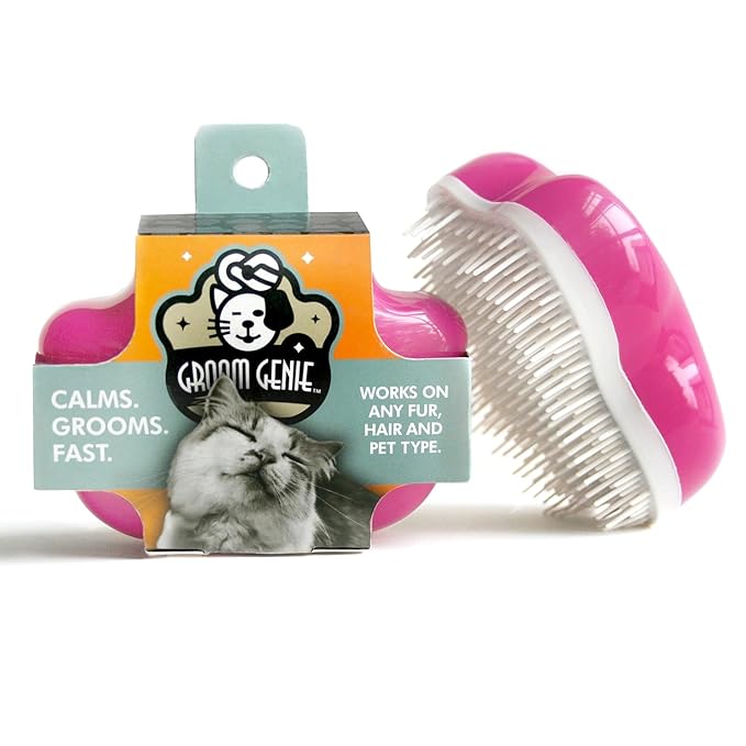 Small 4" Dog Pet Hair Massaging Brush Grooming Tool for Cats Dogs Long or Short Hair Raspberry Pink