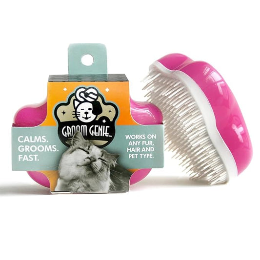 Small 4" Dog Pet Hair Massaging Brush Grooming Tool for Cats Dogs Long or Short Hair Raspberry Pink