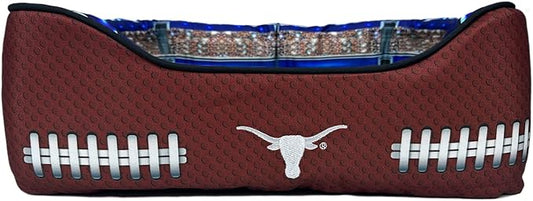 NCAA Texas Longhorns Stadium Dog Bed, Pet Pillow Bed for Dogs, Sporty Football Dog Bed and Lounge Cushion