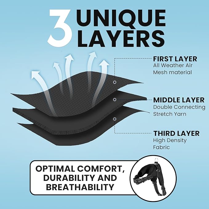 No Pull Reflective Adjustable Dog Harness with Handle- Comfortable Soft All Weather Mesh, Easy On Puppy Harness for Small Medium and Large Dogs (Black) XX-Small