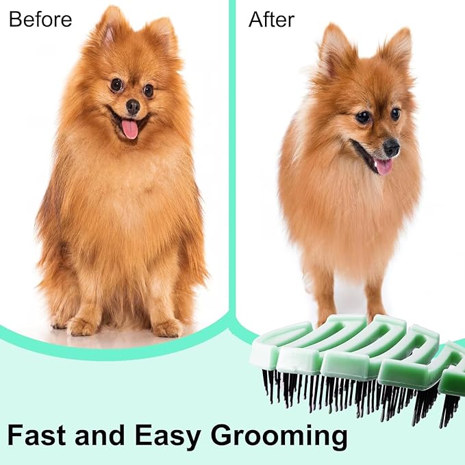Small Dog Grooming Brush - Perfect for Shih Tzus, Yorkies, and Maltipoos - Ideal Puppy Hair Brushes for Maltese and Small Breeds (Light Green)