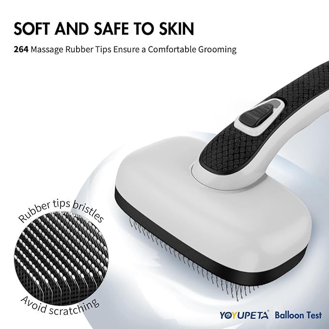 Dog Self Cleaning Slicker Brush for Shedding, Ideal for Short Long Haired Dogs, Including Cat. Removes Loose Fur, Undercoat, Mats, Tangled Hair. Suit for Large Medium Small Animal, Gray