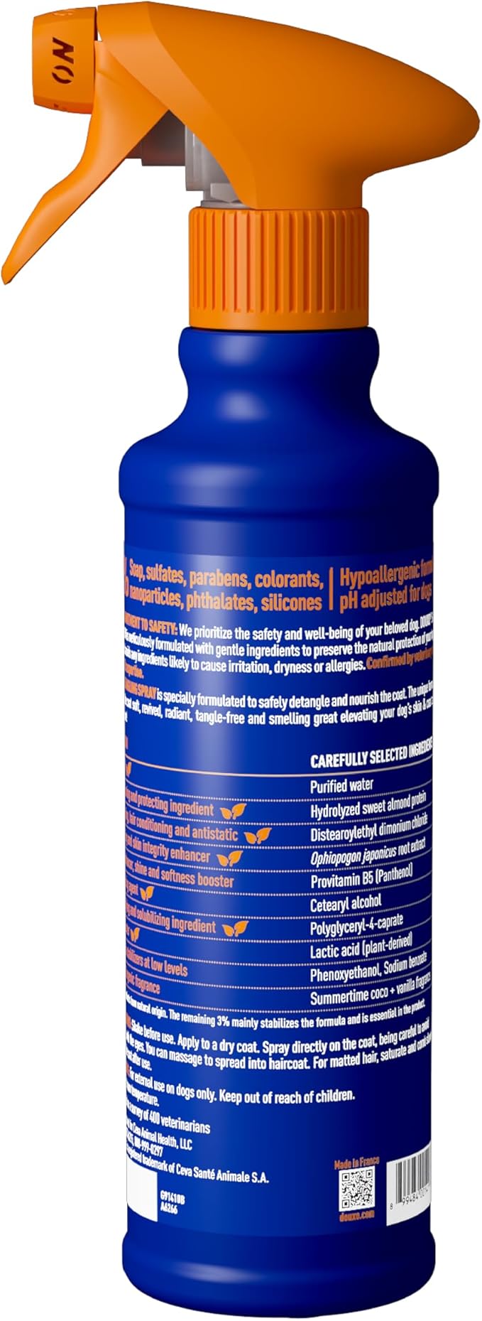 DOUXO® Skin & Coat SPA - Ultra-Safe Detangling Spray for Dogs, 10 fl oz, Safely Detangles and Nourishes The Coat, Leaves The Coat Soft, Revived and Tangle-Free, Skin-Friendly Formula