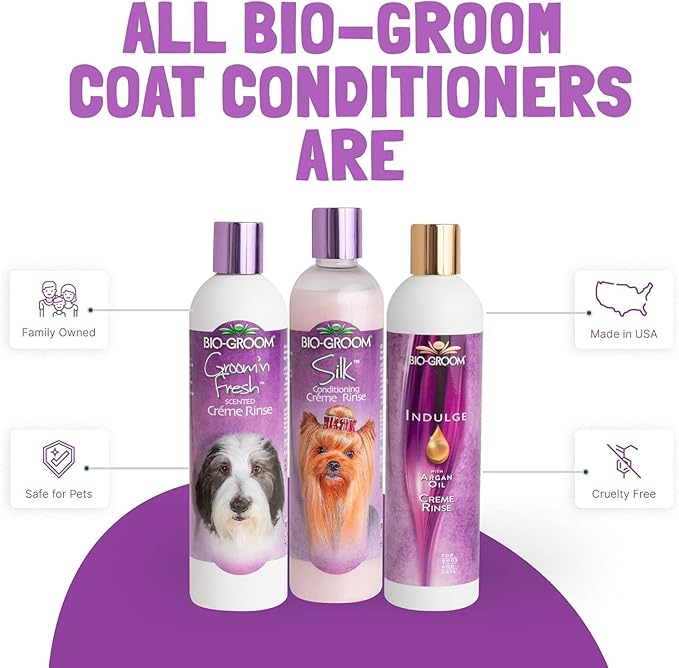 Bio-Groom Silk Creme Rinse Dog Conditioner - Conditioner for Dogs, Puppy Conditioner, Dog Conditioner Detangler, Dog Hair Conditioner - 12 Fl Oz 1-Pack