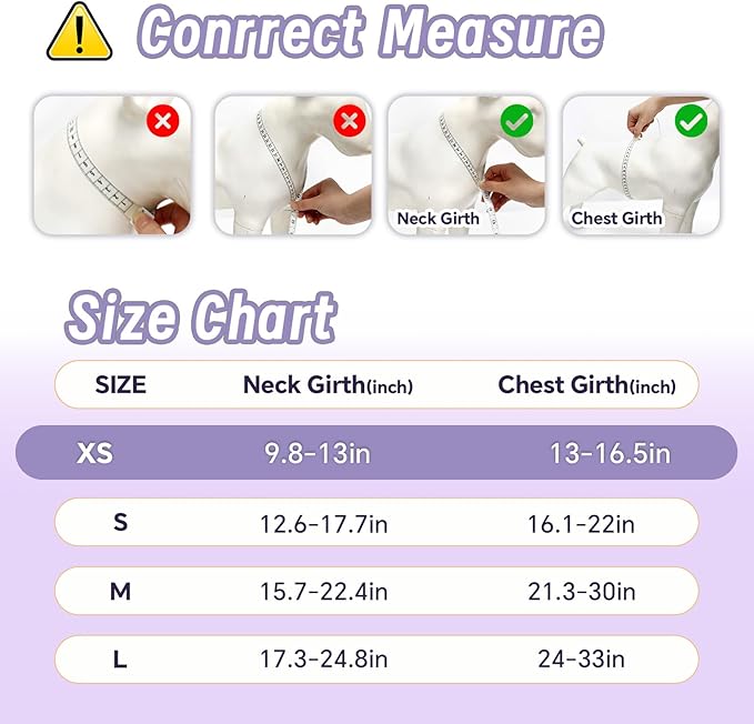 Dog Harness Leash Set, No Pull Adjustable Halter Cute Comfort Padded Handle for Medium Sized Large Small Dogs Walking Training Running with Reflective（XSmall,Purple）