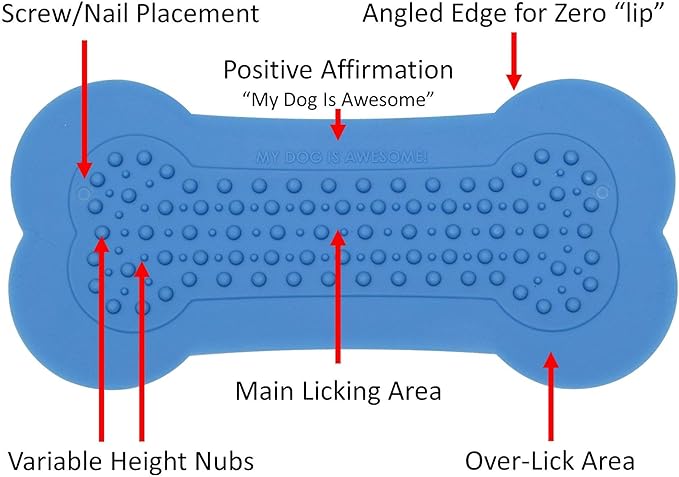Lick Lick Pad Dog Accessories | Pet Shower Attachment | Dog Peanut Butter Lick Pad | Dog Bathing Station | Dog Bathing Supplies | Veterinarian Used | Suction to Wall | Large