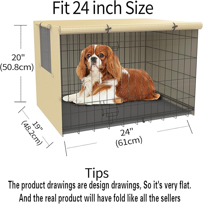 Dog kennel cover,Crate covers for dog cages,Crate cover 24 30 36 42 48-inch,Dog cage cover,Waterproof dog crate cover,Dog kennel cover,Dog Enclosure Covers,Dog crate covers large and small (24-Inch)