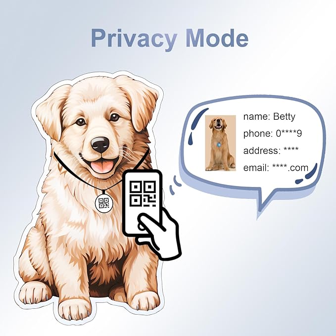 Pet Name Tags Personalized, ID Tags DIY kit for Dog&Cat, Customered Dog Tags with QR Code | Dynamic Profiles | Privacy Protected | Souvenir | with Rings (Cat)