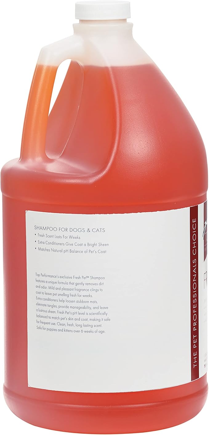 Top Performance Fresh Pet Shampoo, 1-Gallon,Black