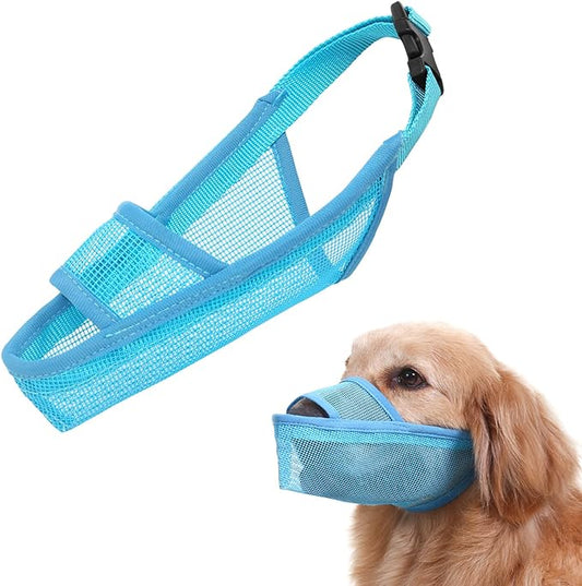 Crazy Felix Nylon Dog Muzzle for Small Medium Large Dogs, Air Mesh Breathable and Drinkable Pet Muzzle for Anti-Biting Anti-Barking Licking (XS, Blue)
