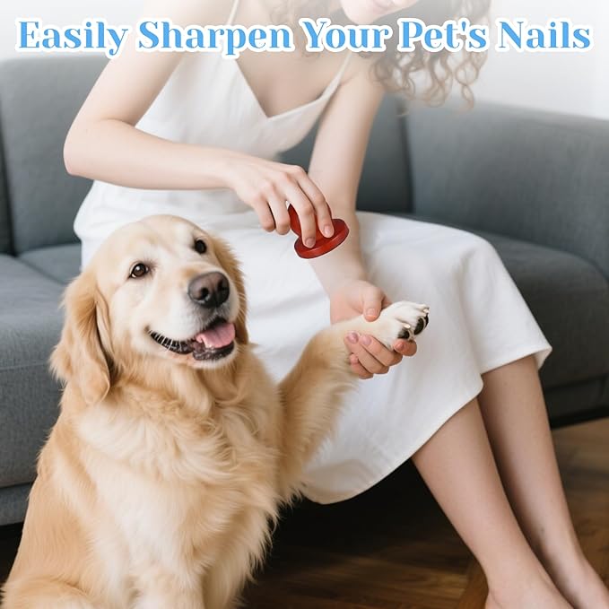 Dog Nail File for Wooden，Dog Scratch Pad for Nails with 3 Replaceable Sandpaper,Suitable for Pet Stores, Home Cats and Other Small Pets to Use (Scarlet)