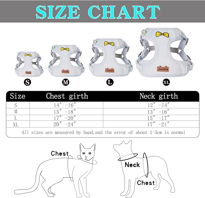 No Pull Dog Harness with Leash Pet Soft Vest Harness and Leash Set Dog Cat No Choke Escape Proof Harness Reflective Step in Harness for Small Medium Dogs Cats (Baby Blue, Small)