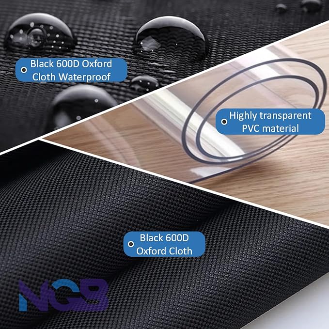 NGB Outdoor Dog Kennel Cover,4'Dx4'Wx4.5'H 600d Heavy Duty Waterproof Dog Cages Cover for Multiple Brands of Dog Kennels,Full Coverage Windproof Anti-UV,Cover Only,Black.（No Kennel）