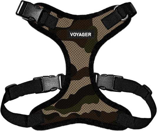 Voyager Step-in Lock Pet Harness - All Weather Mesh, Adjustable Step in Harness for Cats and Dogs by Best Pet Supplies - Army/Black Trim, XL