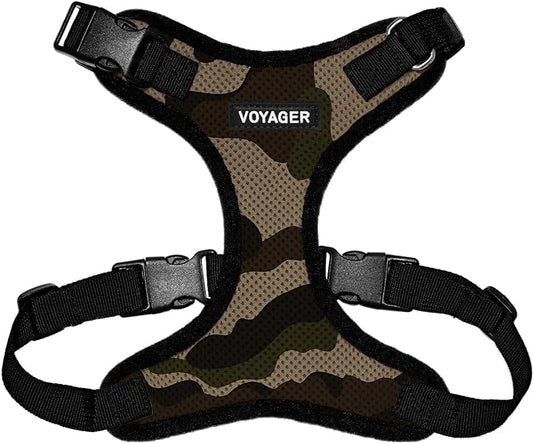 Voyager Step-in Lock Pet Harness - All Weather Mesh, Adjustable Step in Harness for Cats and Dogs by Best Pet Supplies - Army/Black Trim, XS