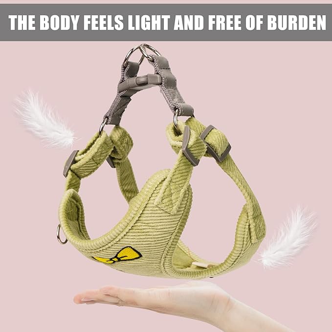 No Pull Dog Harness with Leash Pet Soft Vest Harness and Leash Set Dog Cat No Choke Escape Proof Harness Reflective Step in Harness for Small Medium Dogs Cats (Pastel Green, XLarge)