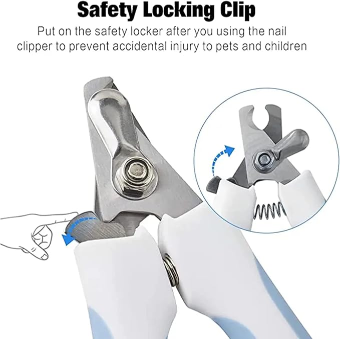 Dog Nail Clippers and Trimmers - with Safety Guard to Avoid Over Cutting, Free Nail File, Razor Sharp Blade - Professional Grooming Tool for Pets