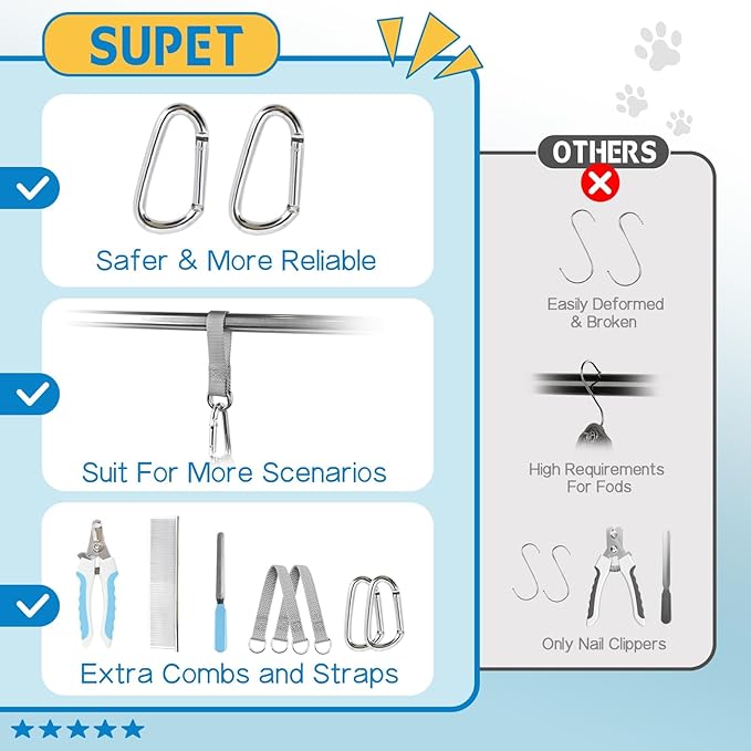 Supet Cat Grooming Hammock Harness for Cats Dogs, Relaxation Cat Nail Clipper Hammock, Restraint Dog & Small Animal Leashes Sling for Groomingk for Nail Trimming