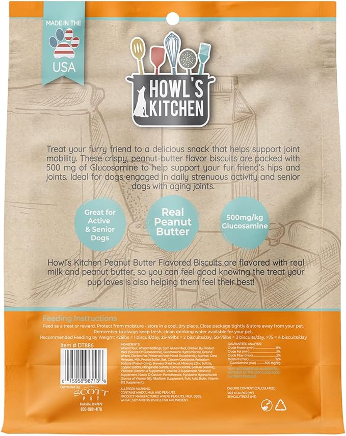 Howl's Kitchen Dog Treats, Biscuits, Peanut Butter