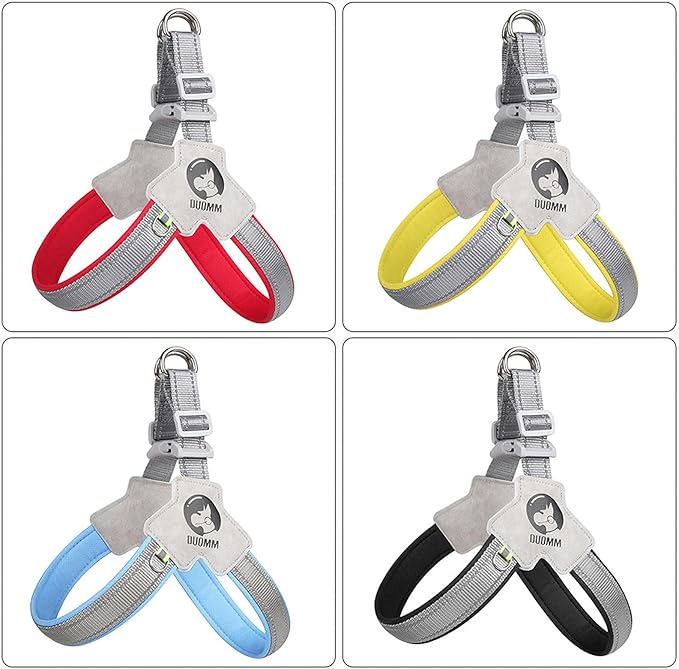 Dog Harness Y-Shaped Harness Breathable Heat Dissipation Easy to Wear Night Reflective Signs for Small and Large Dogs to Wear (Red,S Bust 13in-18in)