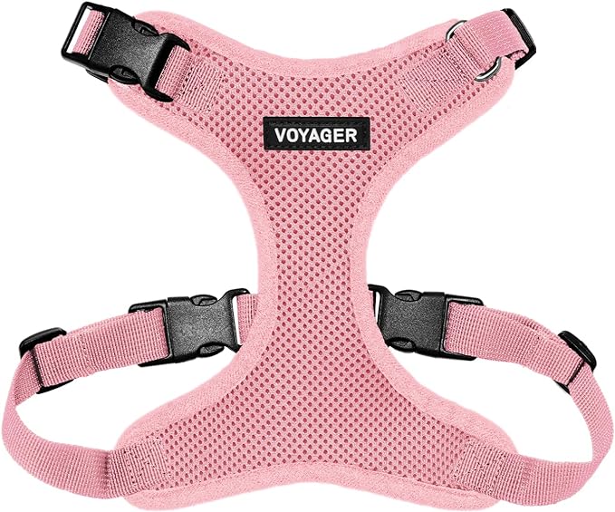 Voyager Step-in Lock Pet Harness - All Weather Mesh, Adjustable Step in Harness for Cats and Dogs by Best Pet Supplies - Pink, M