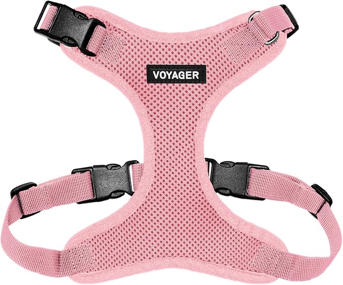 Voyager Step-in Lock Pet Harness - All Weather Mesh, Adjustable Step in Harness for Cats and Dogs by Best Pet Supplies - Pink, S