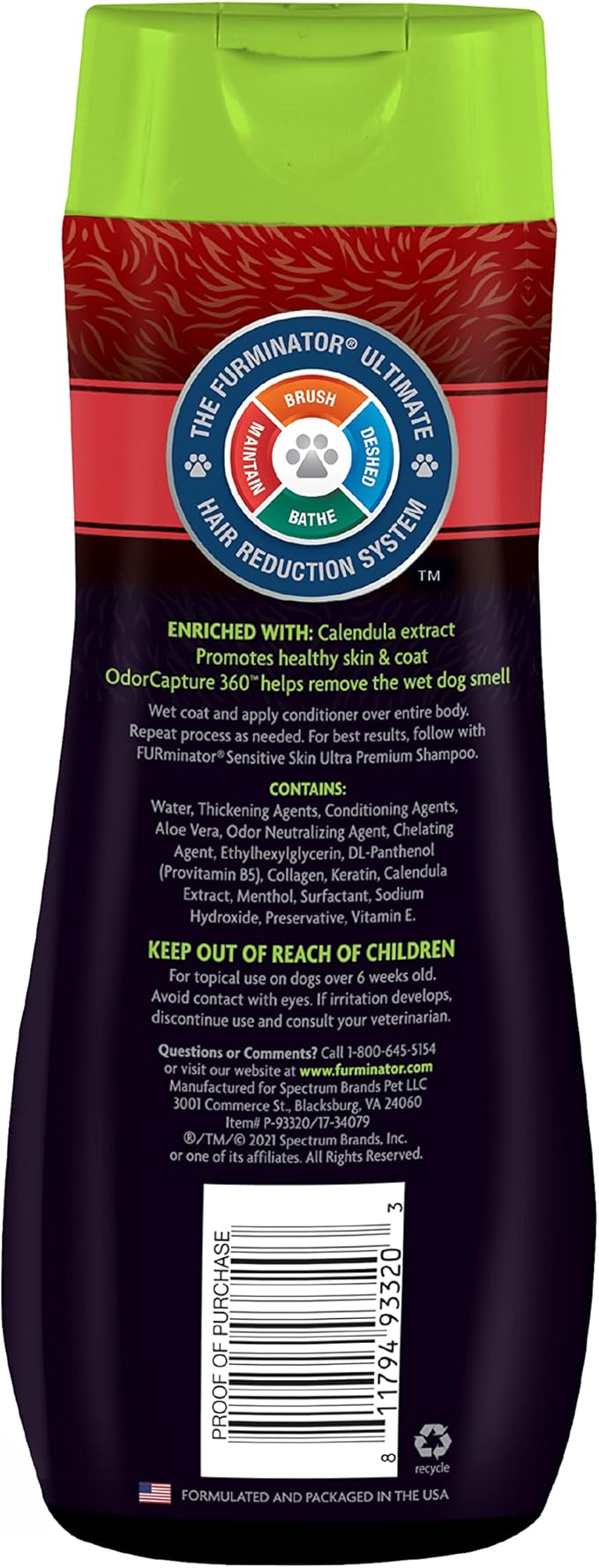 FURminator Sensitive Skin Ultra Premium Conditioner, Sensitive Skin Conditioner for Dogs Helps Reduce Itching, 16 oz