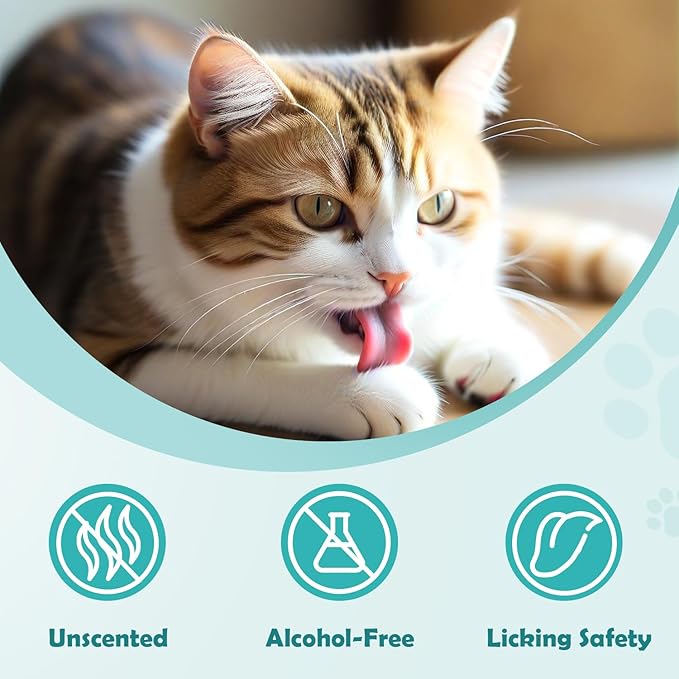 Pet Wipes for Dogs and Cats, Paws Butt Fur Cleaning Deodorizing, 100 Count Unscented Pet Grooming Wipes with 8"x8" Biodegradable Bamboo Fiber, Puppy Kitten Bath Wipe, Hypoallergenic, Licking Safety