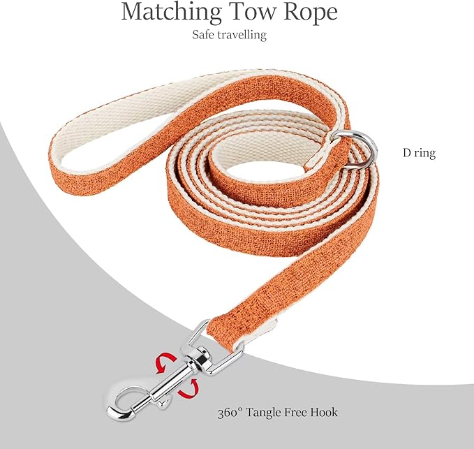 Beirui Small Dog Harness and Leash Set, Soft Lightweight Puppy Harness, Adjustable Bow Tie Puppy Harness for Small Dogs (Orange, XS)