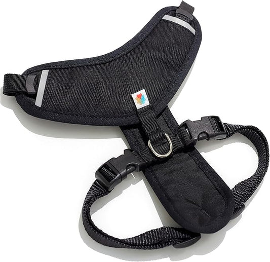 Dog Harness, Puppy Harness, Soft Harness for Dogs, Comfortable Dog Harness, Small Dog Harness, Dog Harness with Padding, Snug Fit Design, 4 Point Adjustable - Wildebeest (M - 22~28 inch Girth, Black)