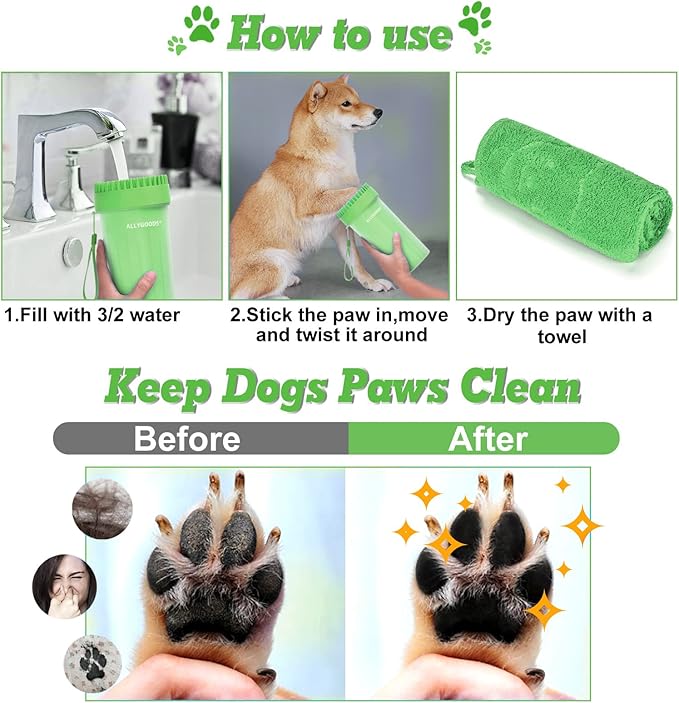Dog Paw Washer - Extra Large Foot Cleaner and Scrubber for Big Breed Dogs