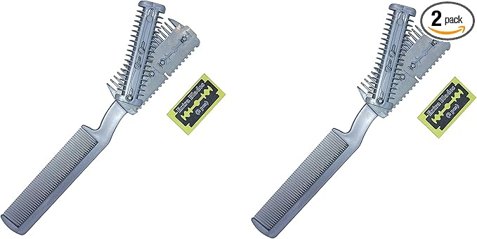Dependable Industries inc. Essentials 2 Pack Pet Hair Trimmer 2 in 1 Cutter and Comb Grooming Set