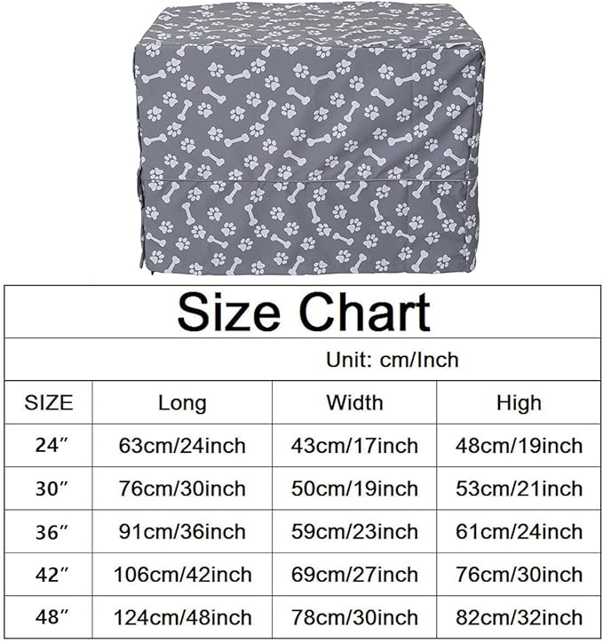 Dog Crate Cover for Wire Crates, Fits Most 42" inch Dog Crates. Easy to Put On, Take Off, and Adjust - Cover only - Sky Gray -42 Inch