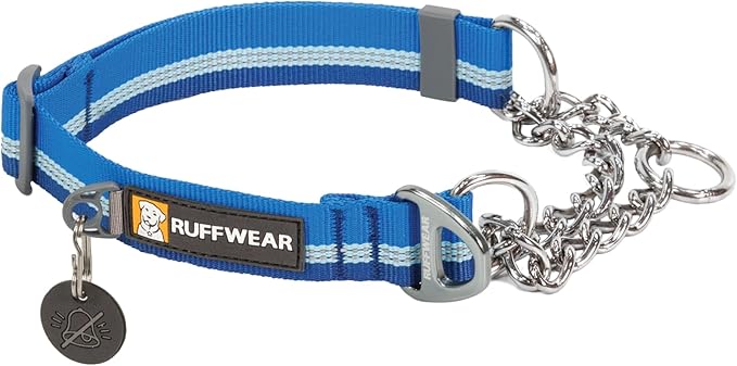 Ruffwear, Chain Reaction Dog Collar, Martingale Style for On-Leash Walking, Blue Pool, 20"-26"