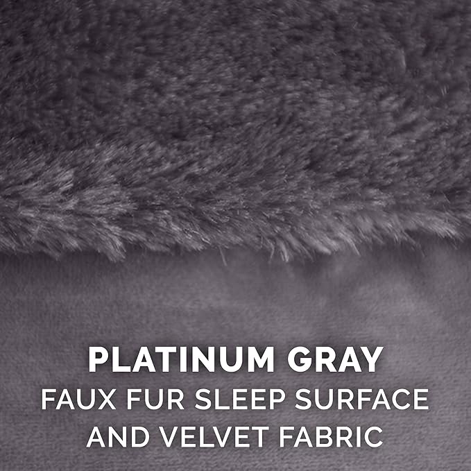 Furhaven Orthopedic Dog Bed for Large Dogs w/ Removable Bolsters & Washable Cover, For Dogs Up to 125 lbs - Plush & Velvet L Shaped Chaise - Platinum Gray, Jumbo Plus/XXL