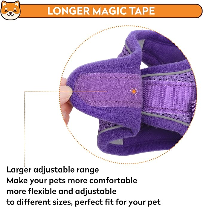 Dog Harness with Leash Set, No-Pull Step-in Reflective Pet Harness with 1 Leash Clips, Adjustable Soft Padded Easy Walk Dog Vest for Small Medium Large Dogs, Cats(Light Purple, XSmall)