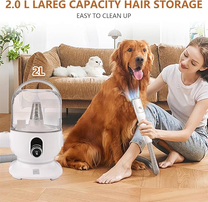 Pet Grooming Vacuum,Pet Grooming Kit & Vacuum Suction 99% Pet Hair,Dog Vacuum for Shedding Grooming,Pet Grooming Vacuum for Dogs&Cats,5 in-1 Pet Grooming Kit,Dog Hair Remover