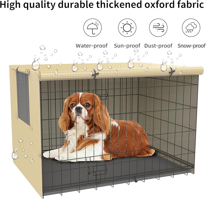 Dog kennel cover,Crate covers for dog cages,Crate cover 24 30 36 42 48-inch,Dog cage cover,Waterproof dog crate cover,Dog kennel cover,Dog Enclosure Covers,Dog crate covers large and small (24-Inch)