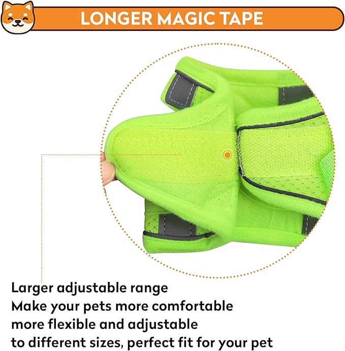 Dog Harness with Leash Set, No-Pull Step-in Reflective Pet Harness with 1 Leash Clips, Adjustable Soft Padded Easy Walk Dog Vest for Small Medium Large Dogs, Cats(Fluorescent, XLarge)