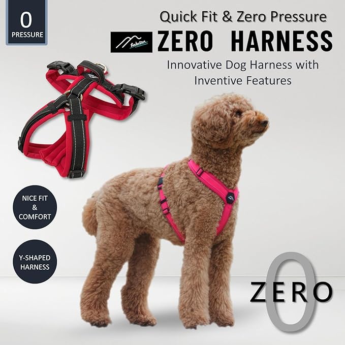 [白山:Hakusan] Zero Dog Harness Made by Japan, Safe - No chocking/Hard to Disconnect, Great fit - Easy Put on and Off/Adjustable, Reflector, S - Medium Dog, Two-Tone Orange×Yellow
