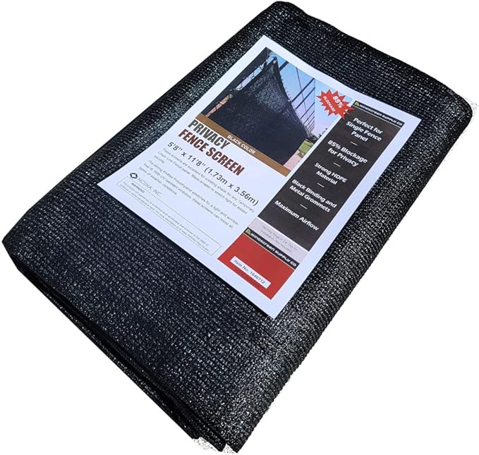 Knitted Shade Cloth 6ft x 12ft 85% Sunblock Kennel Shade Cover with Grommets Black (Excludes Kennel) - PS0612BLKX1