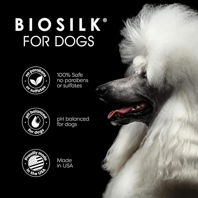 BioSilk for Dogs Silk Therapy Shampoo with Natural Coconut Oil Coconut Dog Shampoo, Sulfate and Paraben Free Natural Shampoo for Dogs, Made in The USA, 12 Fl Oz - 2 Pack